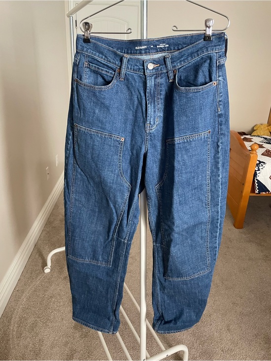 Old Navy Denim - Old Navy Women’s Dark Blue Relaxed Barrel Carpenter Jeans